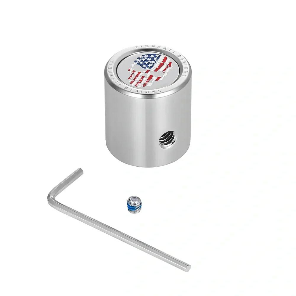 ツーリング カラー星条旗スカルデザイン ヒール&トウシフターカバー (シルバー)