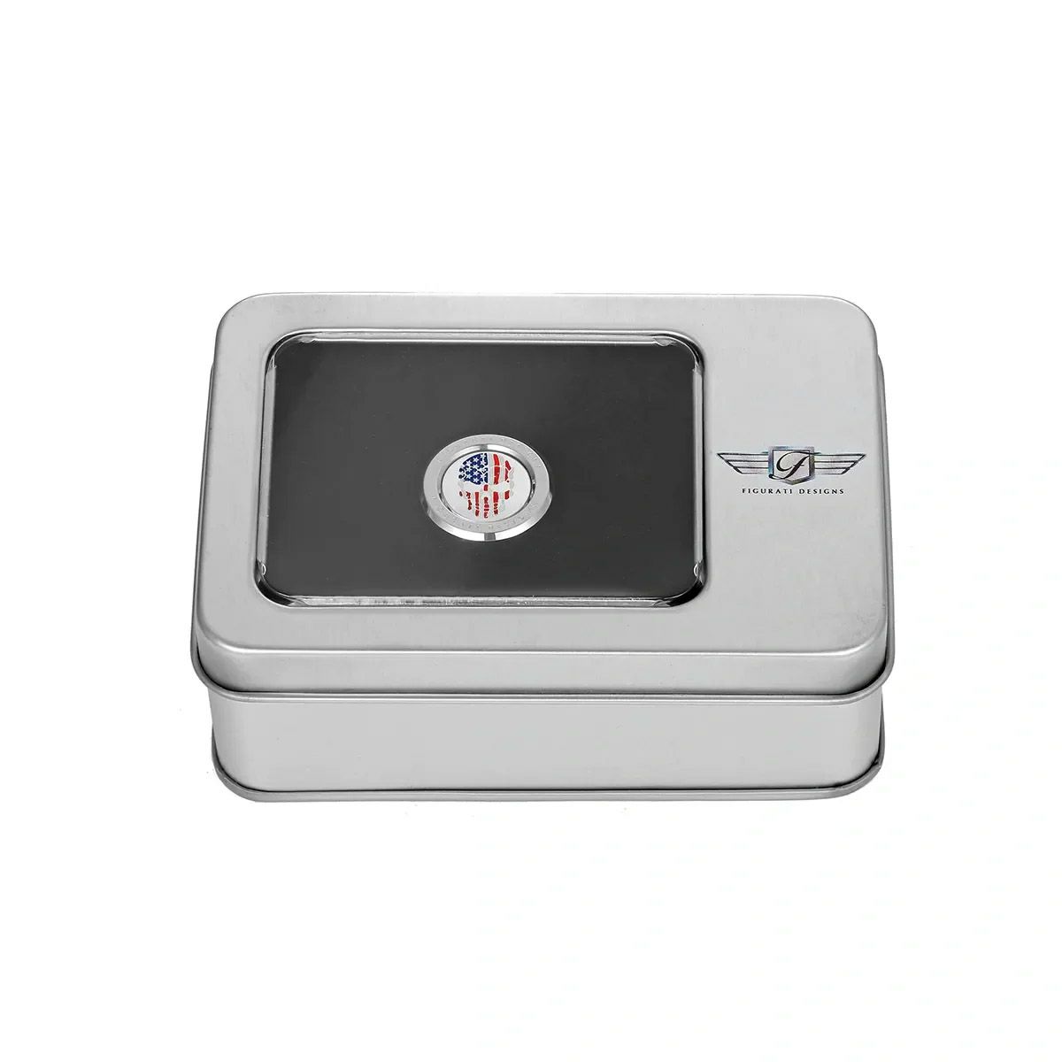 ツーリング カラー星条旗スカルデザイン ヒール&トウシフターカバー (シルバー)2