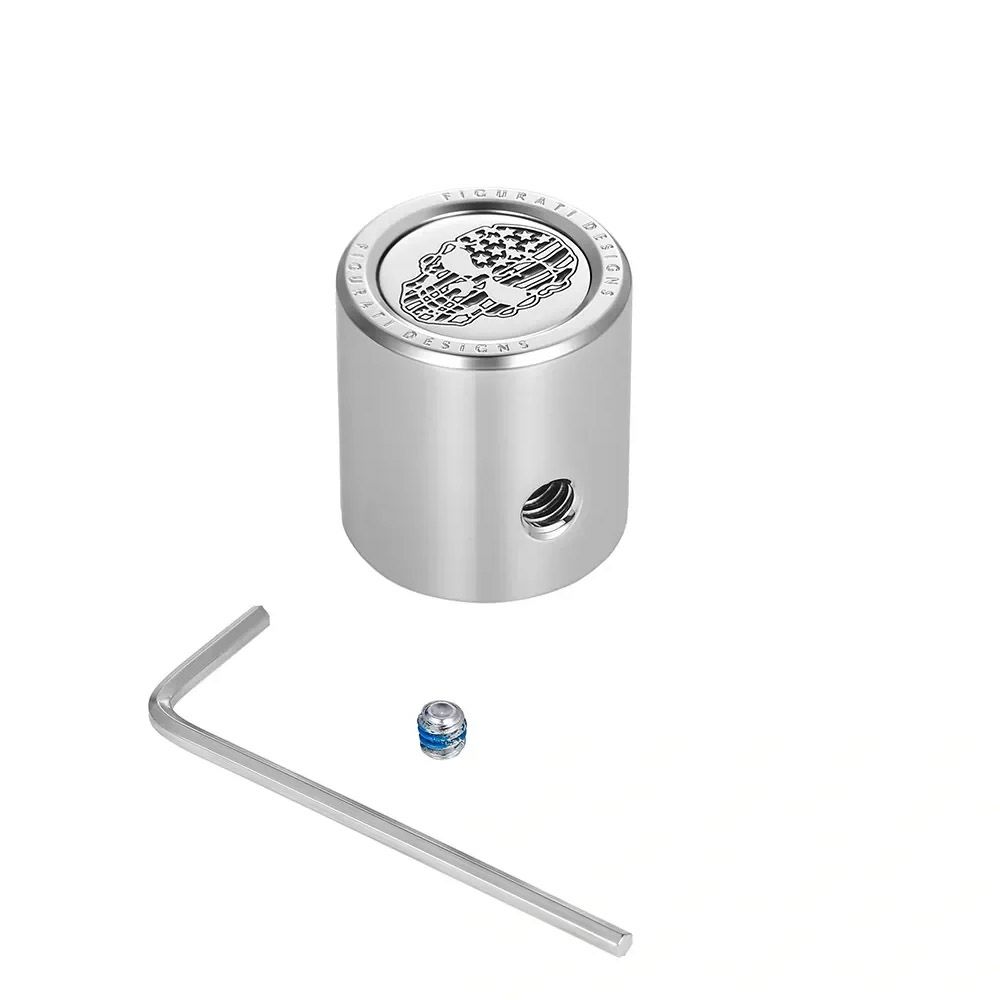 ツーリング 星条旗スカルデザイン ヒール&トウシフターカバー (シルバー)