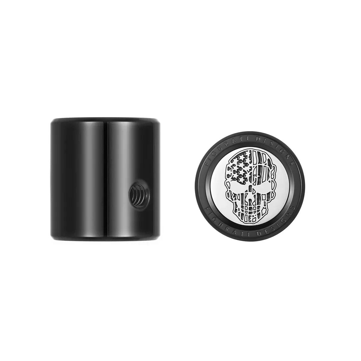 ツーリング 星条旗スカルデザイン ヒール&トウシフターカバー (ブラック)1