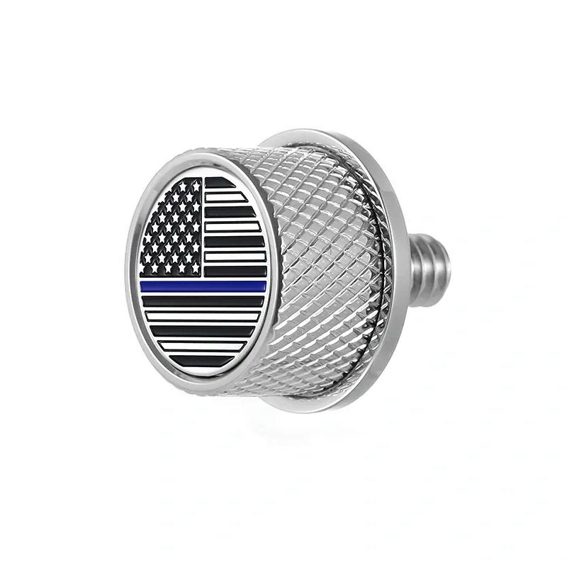 ハーレー シートスクリュー ブルーライン入り星条旗デザイン (シルバー)