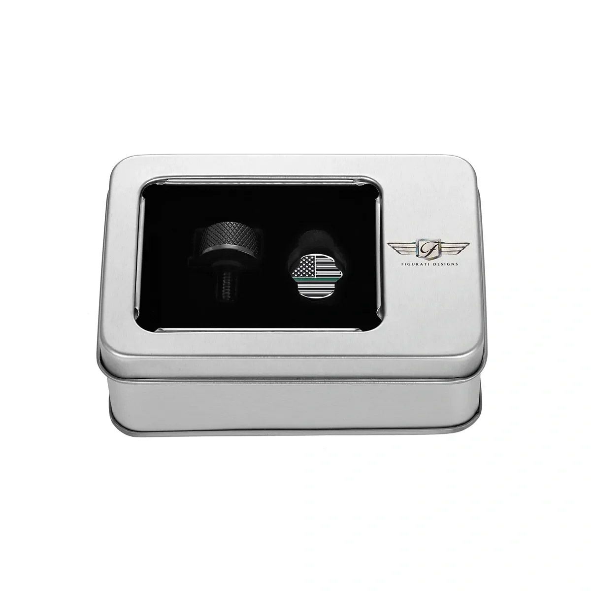 ハーレー シートスクリュー グリーンライン入り星条旗デザイン (ブラック)2