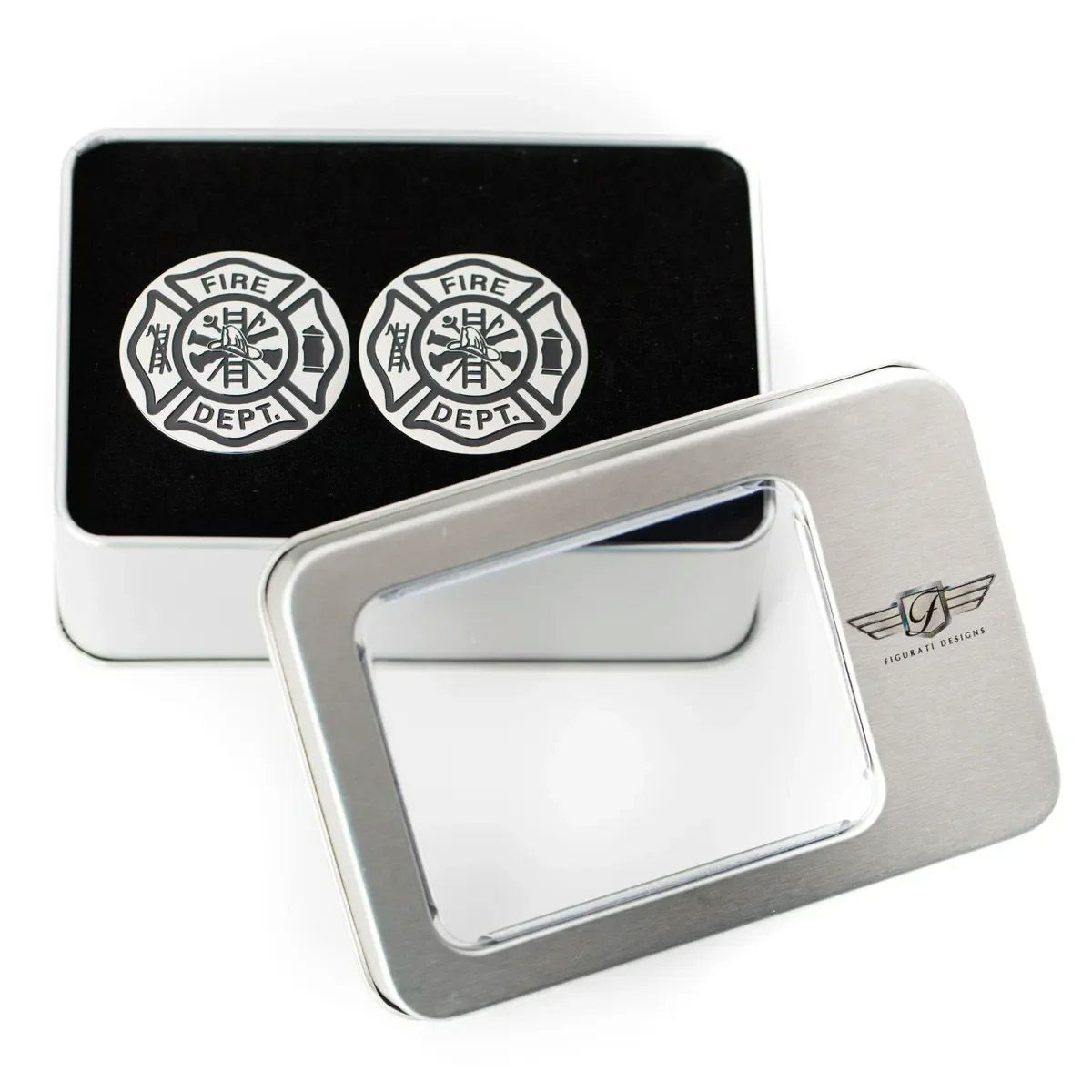 ツーリング、トライク スイングアーム ピボットカバー 消防士マルタクロスデザイン (シルバー)2