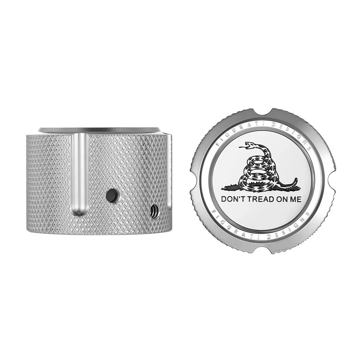 ハーレー フロントアクスルカバー Dont Tread on Meデザイン (シルバー)1