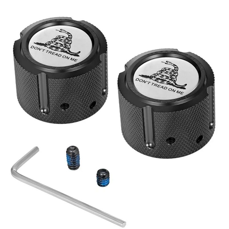 ハーレー フロントアクスルカバー Dont Tread on Meデザイン (ブラック)