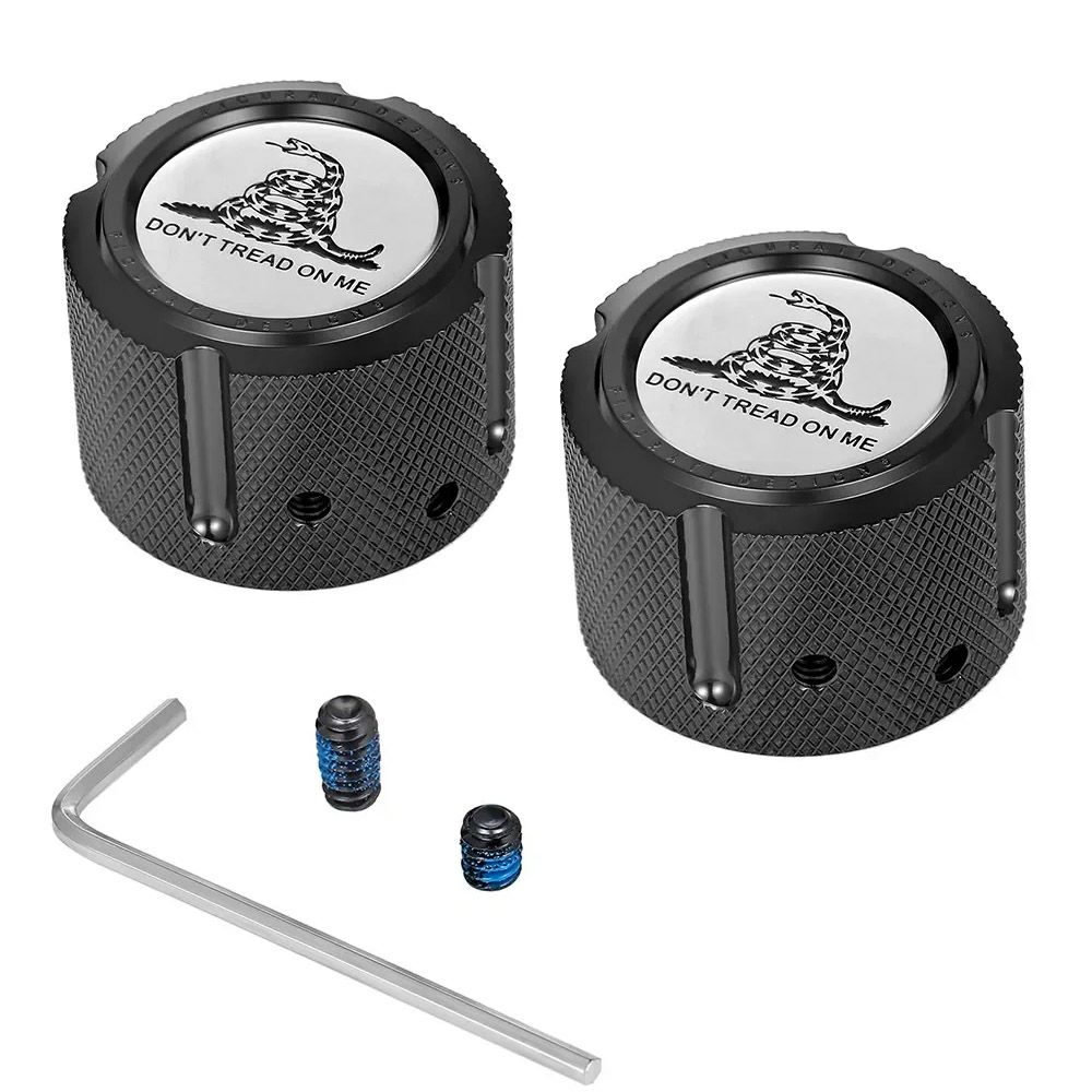 ハーレー フロントアクスルカバー Dont Tread on Meデザイン (ブラック)