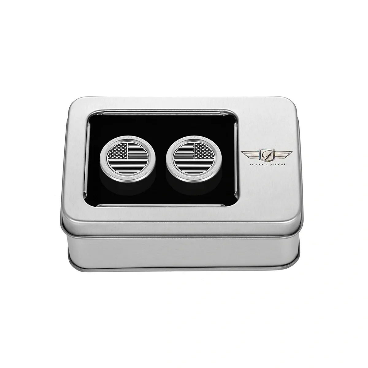 ハーレー ドッキングポイントカバー ワイド 星条旗デザイン (シルバー)2