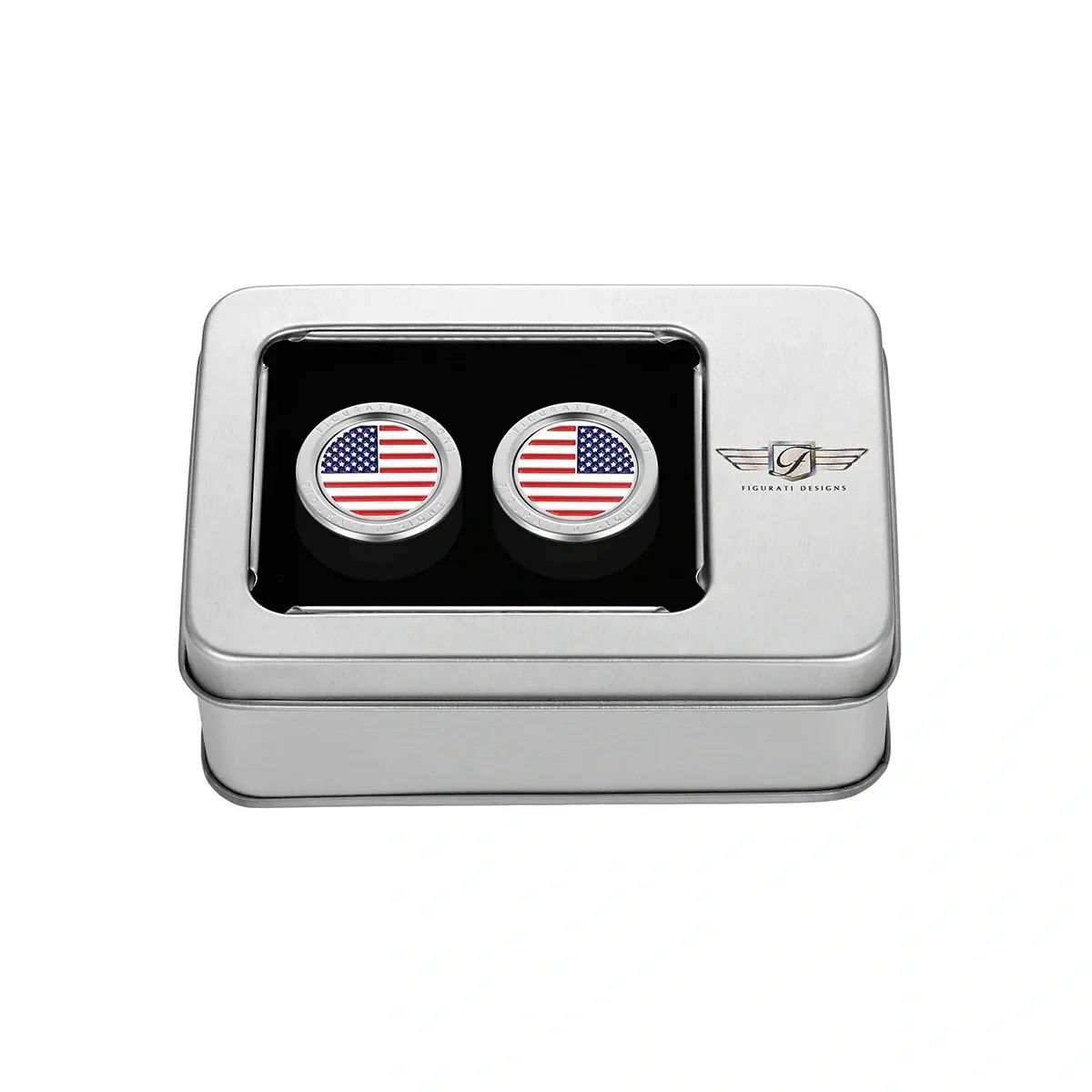 ハーレー ドッキングポイントカバー ワイド カラー星条旗デザイン (シルバー)2