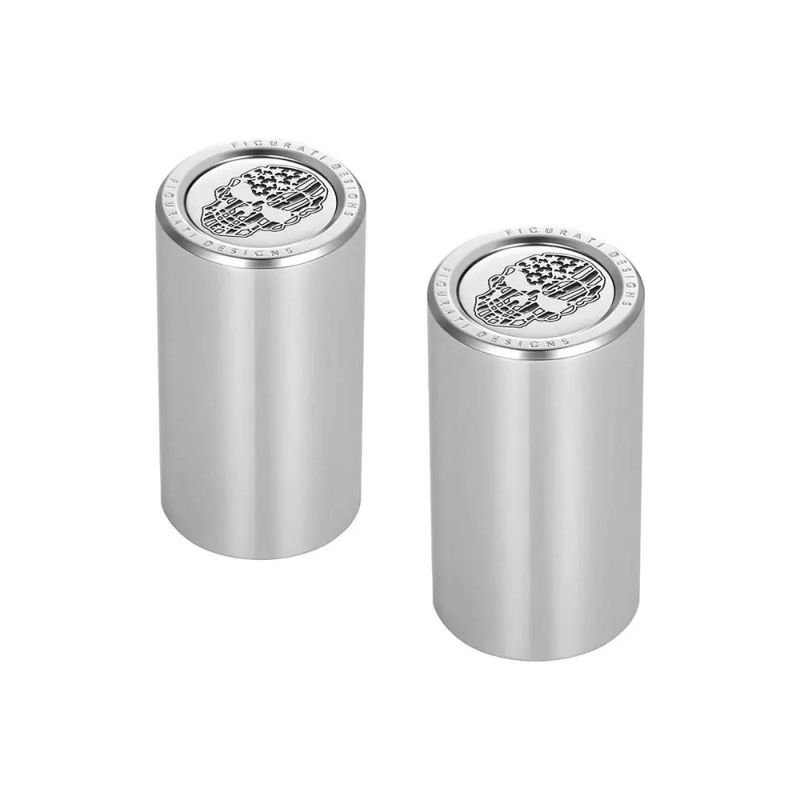  ハーレー ドッキングポイントカバー ロング 星条旗スカルデザイン (シルバー)