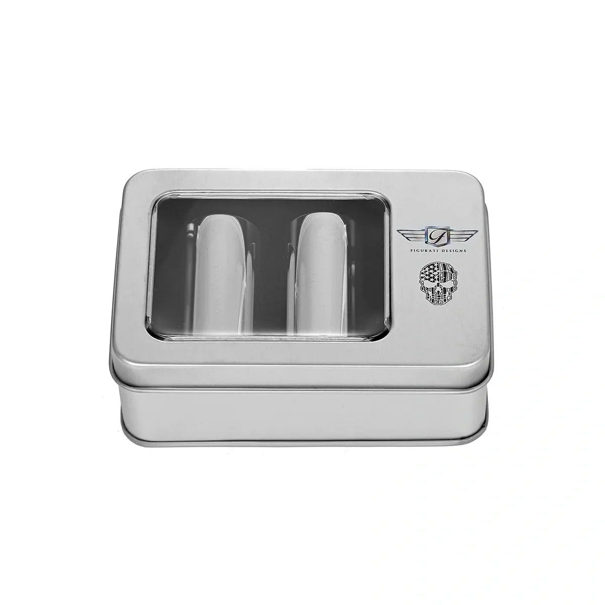  ハーレー ドッキングポイントカバー ロング 星条旗スカルデザイン (シルバー)2