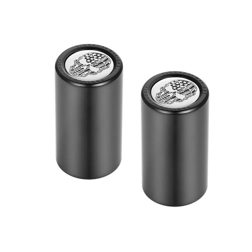 ハーレー ドッキングポイントカバー ロング 星条旗スカルデザイン (ブラック)