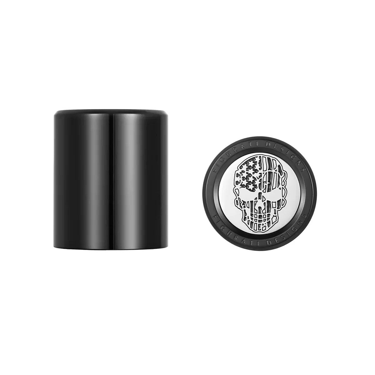 ハーレー ドッキングポイントカバー ワイド 星条旗スカルデザイン (ブラック)1