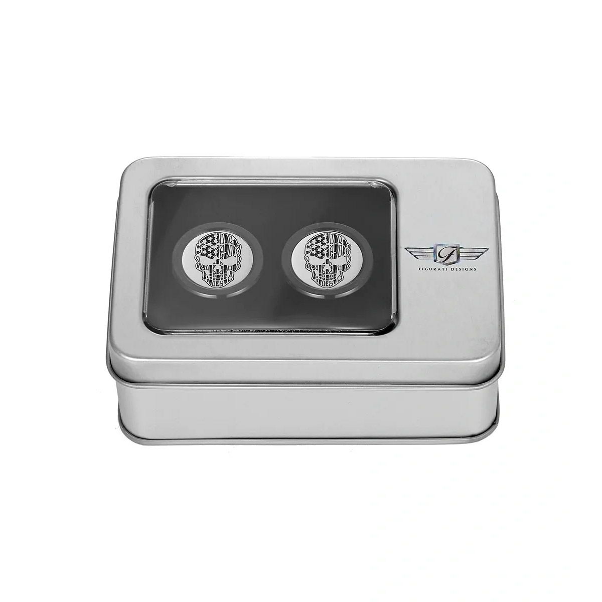 ハーレー ドッキングポイントカバー ワイド 星条旗スカルデザイン (ブラック)2