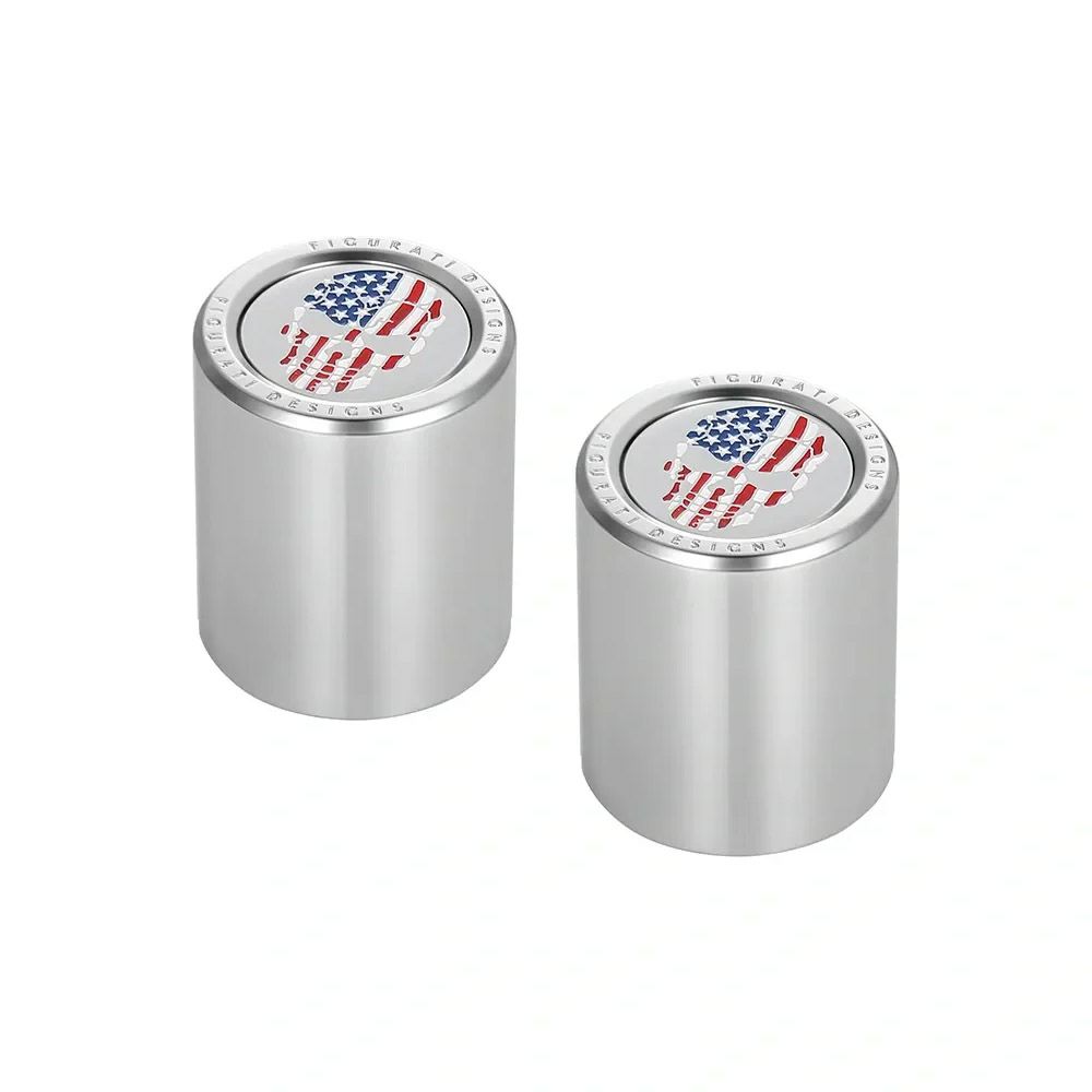 ハーレー ドッキングポイントカバー ショート カラー星条旗スカルデザイン (シルバー)