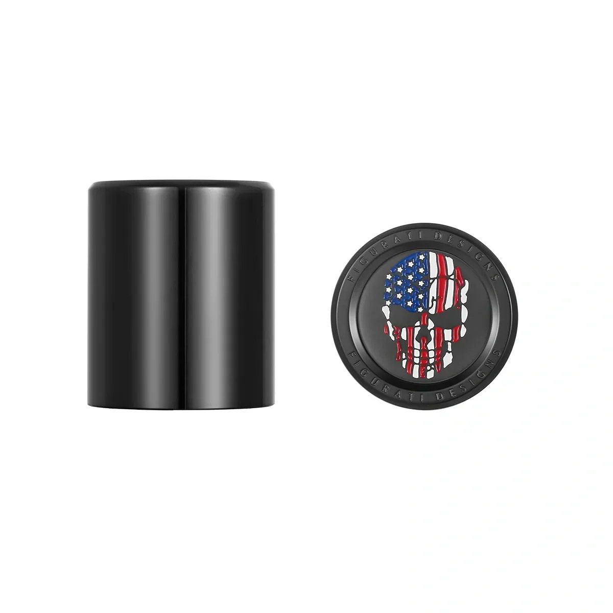  ハーレー ドッキングポイントカバー ショート カラー星条旗スカルデザイン (ブラック)1