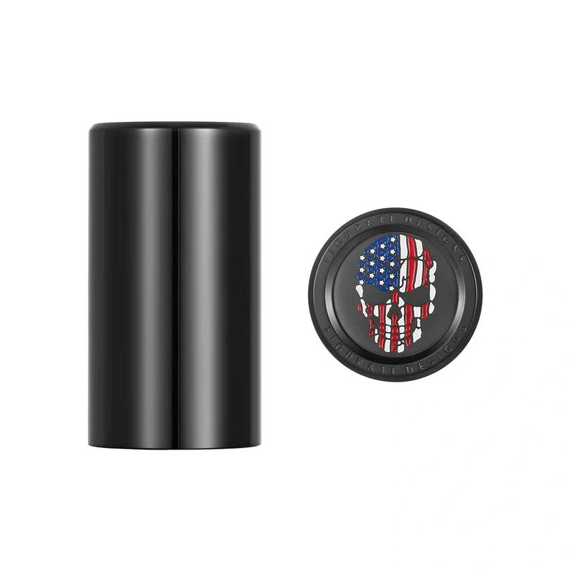 ハーレー ドッキングポイントカバー ロング カラー星条旗スカルデザイン (ブラック)1