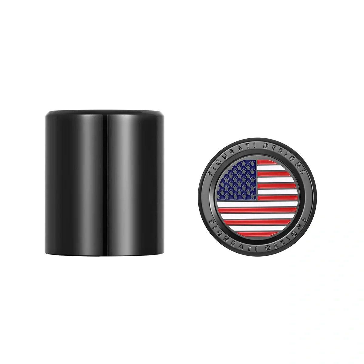 ハーレー ドッキングポイントカバー ワイド カラー星条旗スカルデザイン (ブラック)1