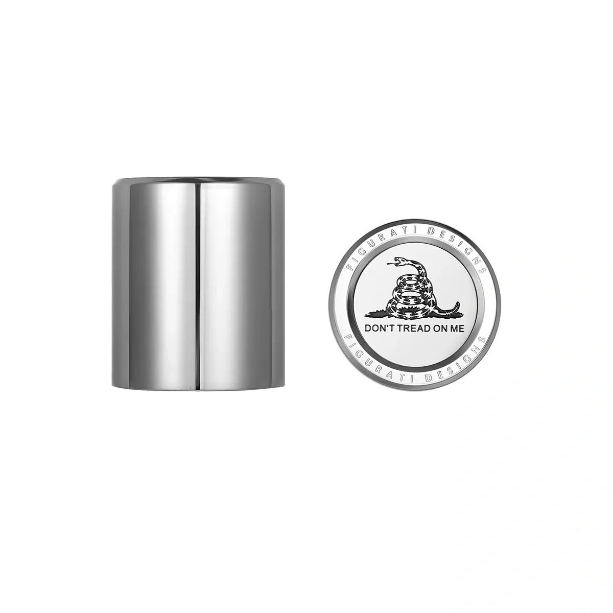 ハーレー ドッキングポイントカバー ショート Dont Tread on Meデザイン (シルバー)1