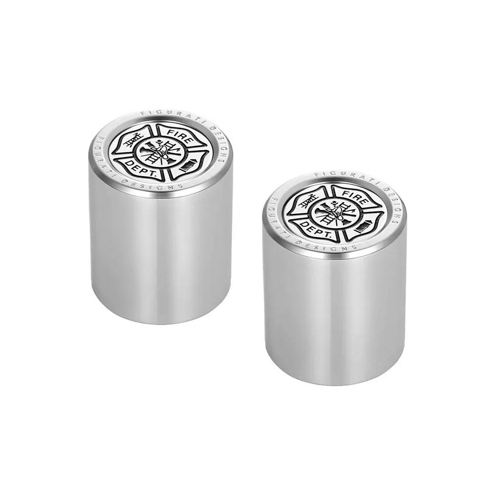 ハーレー ドッキングポイントカバー ショート 消防士マルタ十字デザイン (シルバー)