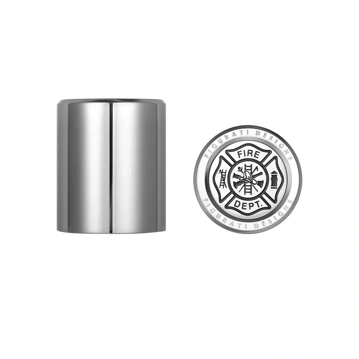 ハーレー ドッキングポイントカバー ショート 消防士マルタ十字デザイン (シルバー)1