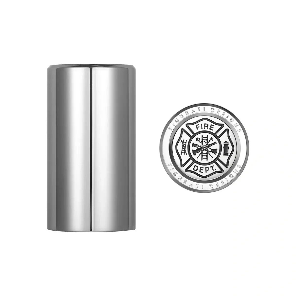  ハーレー ドッキングポイントカバー ロング 消防士マルタ十字デザイン (シルバー)2