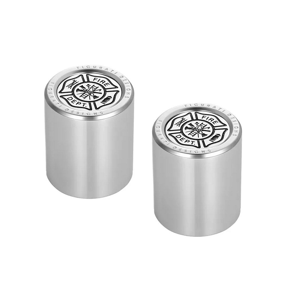 ハーレー ドッキングポイントカバー ワイド 消防士マルタ十字デザイン (シルバー)