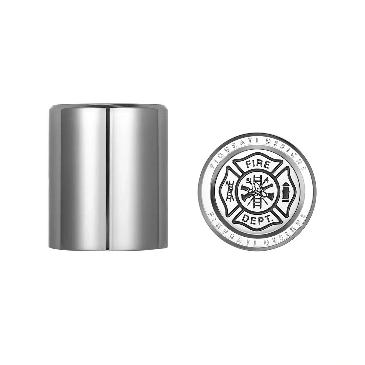 ハーレー ドッキングポイントカバー ワイド 消防士マルタ十字デザイン (シルバー)1