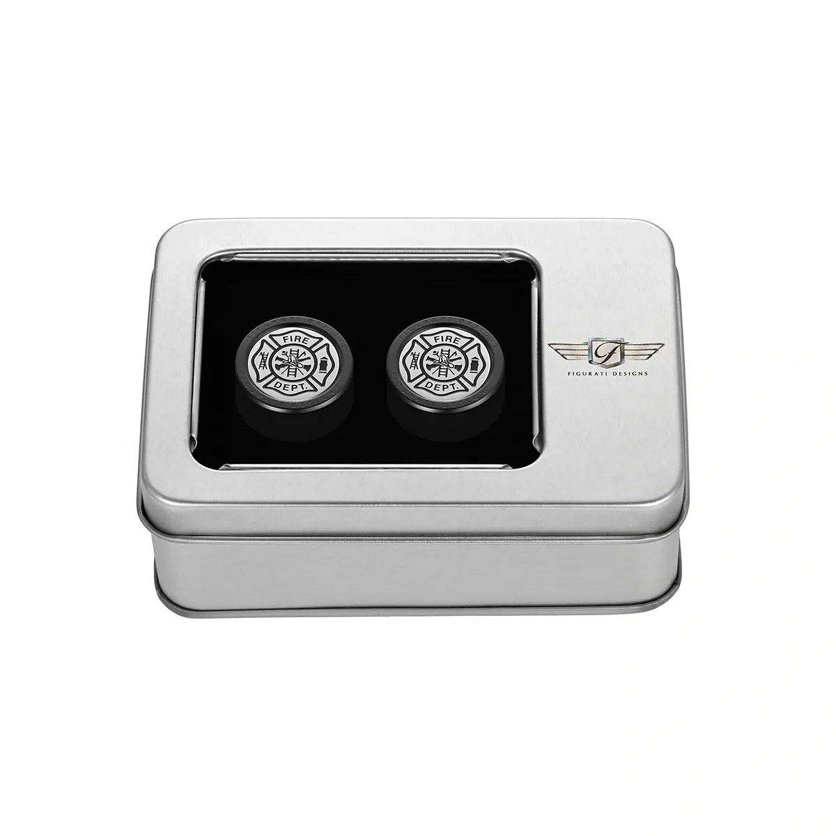 ハーレー ドッキングポイントカバー ショート 消防士マルタ十字デザイン (ブラック)2