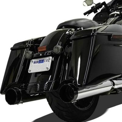 1995～2016 ツーリング 4.5インチ ストレート スリップオンマフラー (クローム) バッサーニ