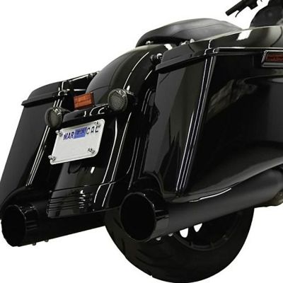 1995～2016 ツーリング 4.5インチ ストレート スリップオンマフラー (ブラック) バッサーニ