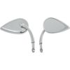 Drag Specialties　クローム・ティアドロップミラー　ショートステム-01
