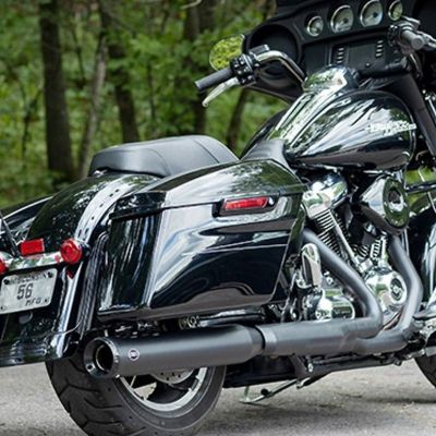 M8 ツーリング 4インチ・グランドナショナルスリップオンマフラー/クロスオーバー・プラグセット (ブラック) エスアンドエス