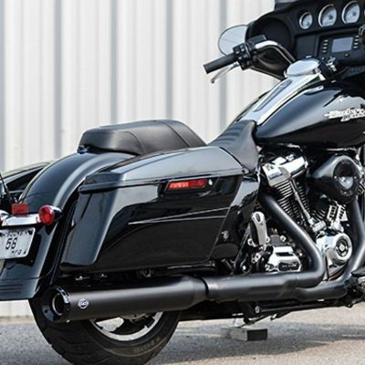 M8 ツーリング 4.5インチ・GNX スリップオンマフラー/クロスオーバー・プラグセット (ブラック) エスアンドエス
