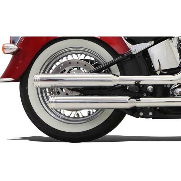 バッサーニ(Bassani)　3インチ スリップオン・マフラー・ポリッシュエンドキャップ　'07～FLSTN、FLSTSB-02