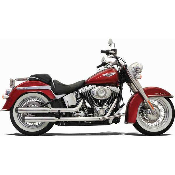 バッサーニ(Bassani)　3インチ スリップオン・マフラー・ブラックエンドキャップ　'07～FLSTN、FLSTSB-01