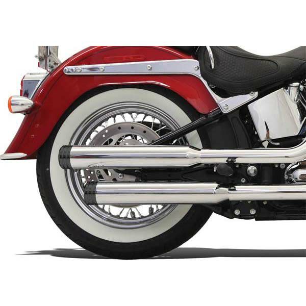 バッサーニ(Bassani)　3インチ スリップオン・マフラー・ブラックエンドキャップ　'07～FLSTN、FLSTSB-02