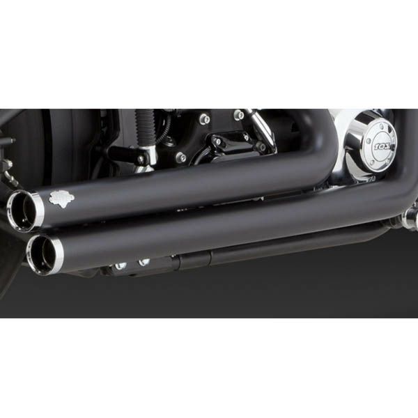 バンス＆ハインズ　'12以降ソフテイル用Big Shots Staggered BLACK-01