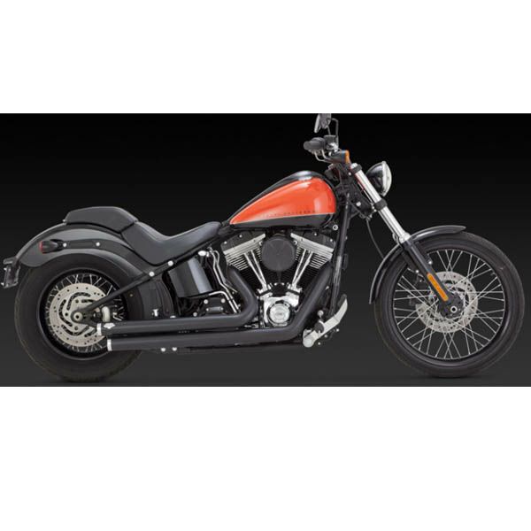 バンス＆ハインズ　'12以降ソフテイル用Big Shots Staggered BLACK-02