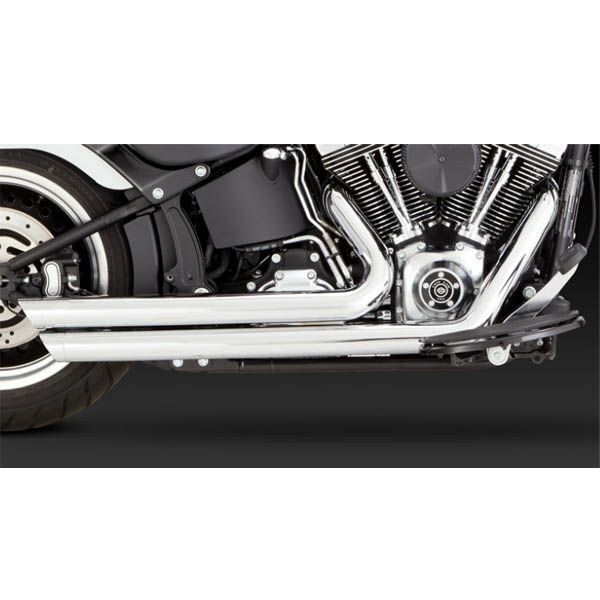 バンス＆ハインズ　'12以降ソフテイル用Big Shots Staggered クローム-01