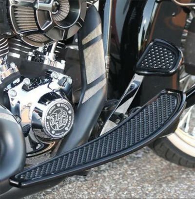 ツーリング、FLソフテイル ワッフル・19インチ フットボード (ブラック) サイクルスミス