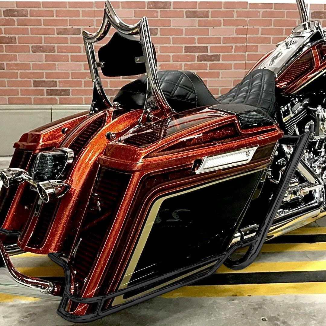 2009～2013 ツーリング エルレイ・サドルバッグガード/レール ストレッチサドルバッグ用 （ブラック)