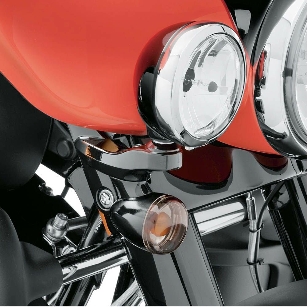 カスタム・補助ライトブラケットキット　グロスブラック　FLHR、FLHT-01