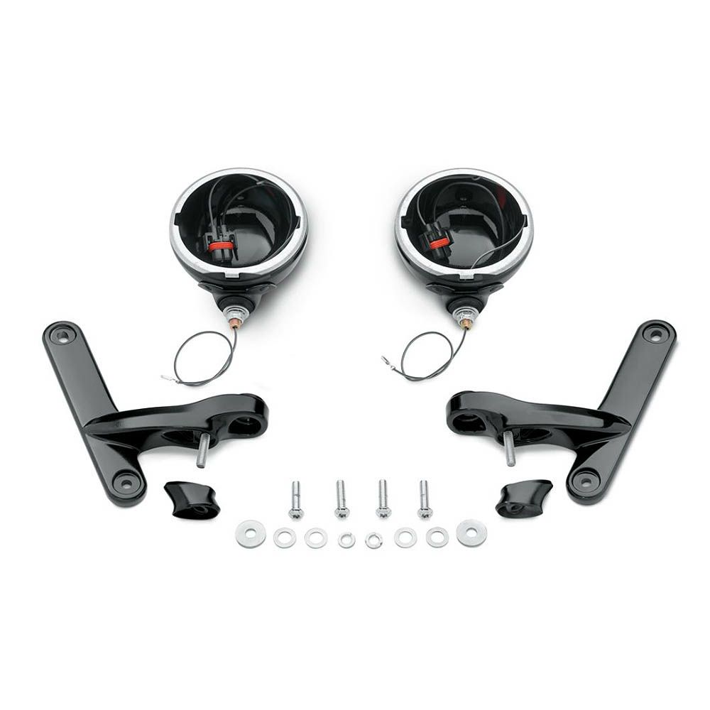 カスタム・補助ライトブラケットキット　グロスブラック　FLHR、FLHT-02