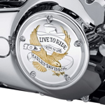【セール】ゴールド・LIVE TO RIDEロゴ・ダービーカバー　103ロゴ