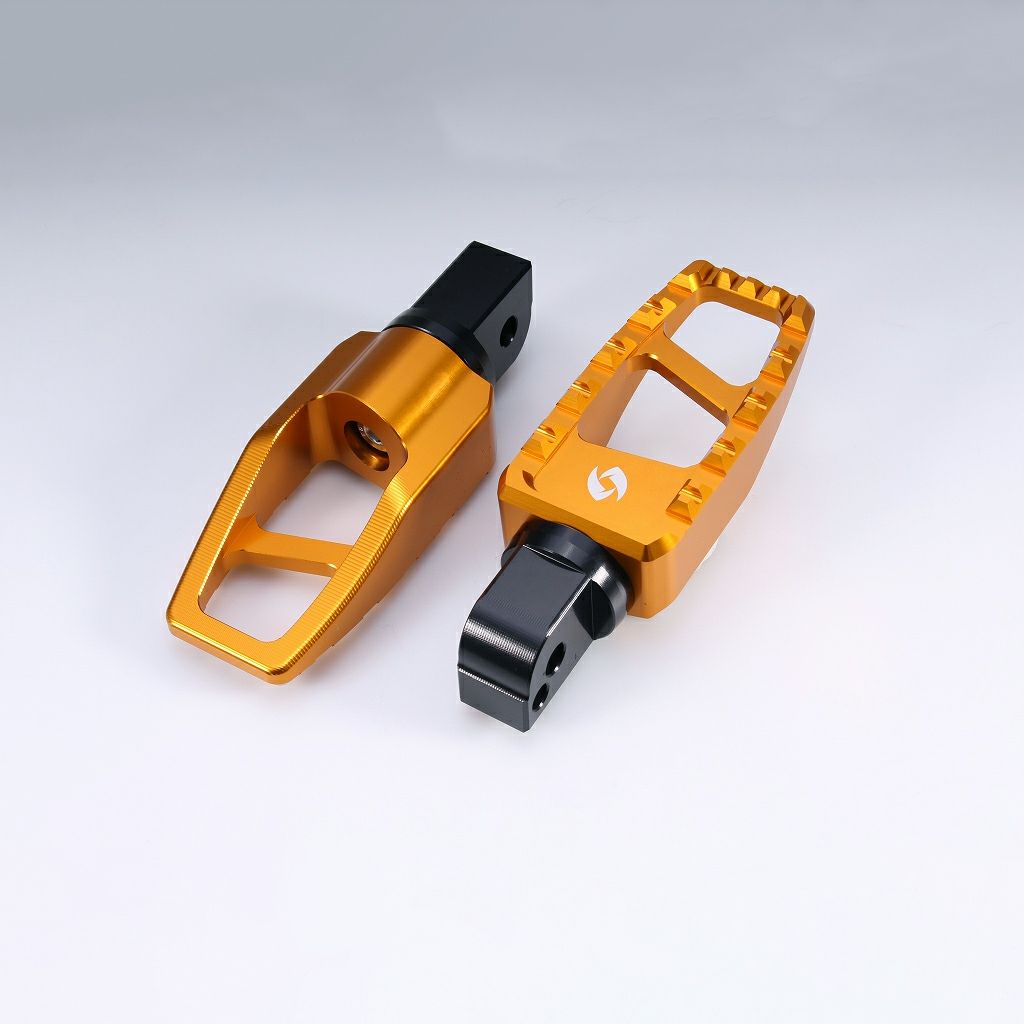 M8 ソフテイル、スポーツスターS、ナイトスター、パンアメリカ アルミ削り出し パッセンジャー・フットペグ (ゴールド)