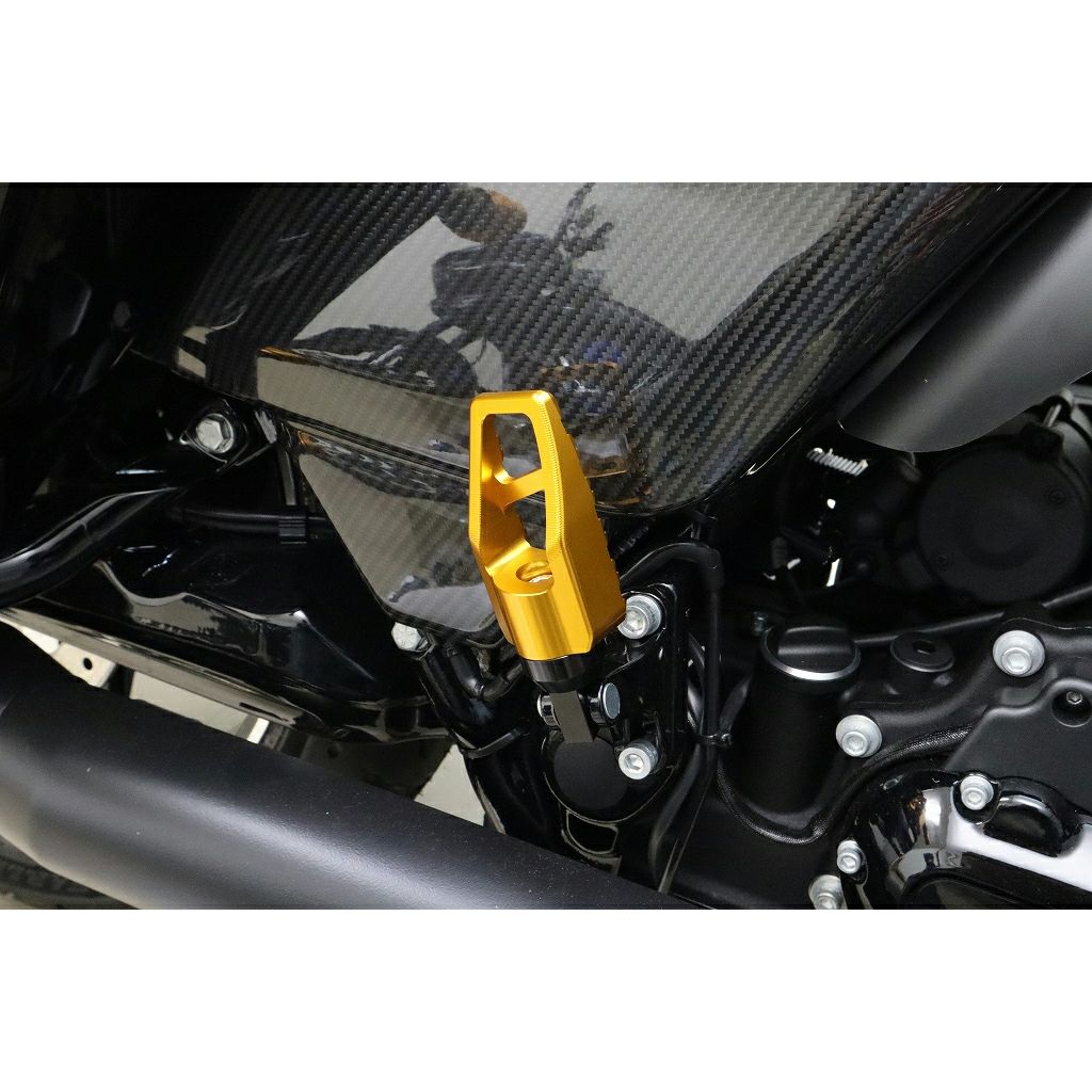 スポーツスター、ダイナ、ツーリング、ソフテイル アルミ削り出し フットペグ (ゴールド)2