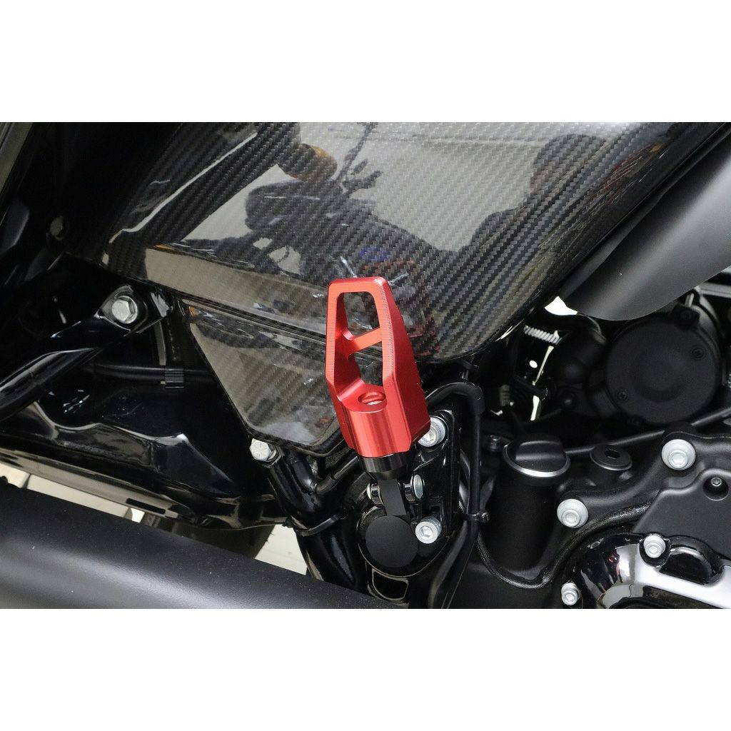 スポーツスター、ダイナ、ツーリング、ソフテイル アルミ削り出し フットペグ (レッド)2