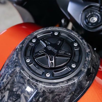 2025以降 ツーリング 5STARデザイン ガスキャップ アッセンプリーキット ブラック Hofmann Designs（ホフマンデザイン）