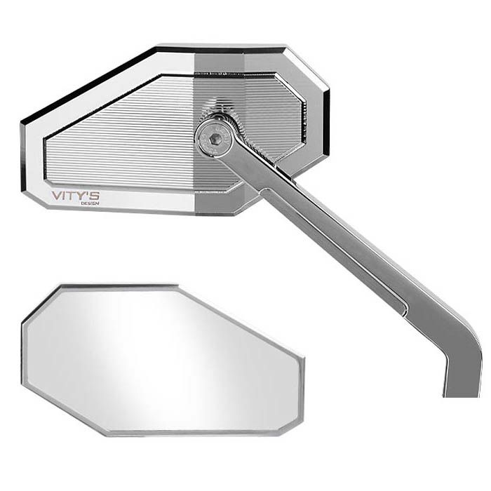 ハーレー用 MASSIVE ミラー シルバー 右側 Vitys Design （ビティーズデザイン）