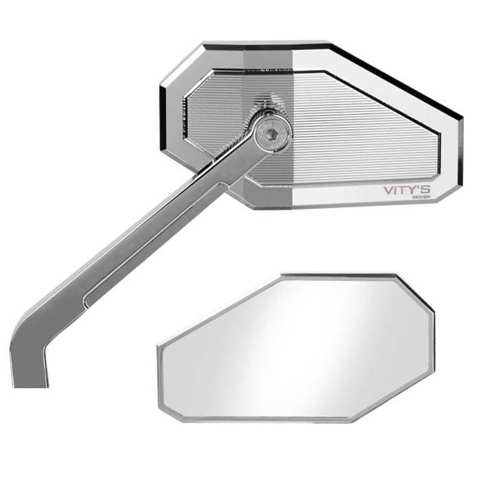 ハーレー用 MASSIVE ミラー シルバー 左側 Vitys Design （ビティーズデザイン）